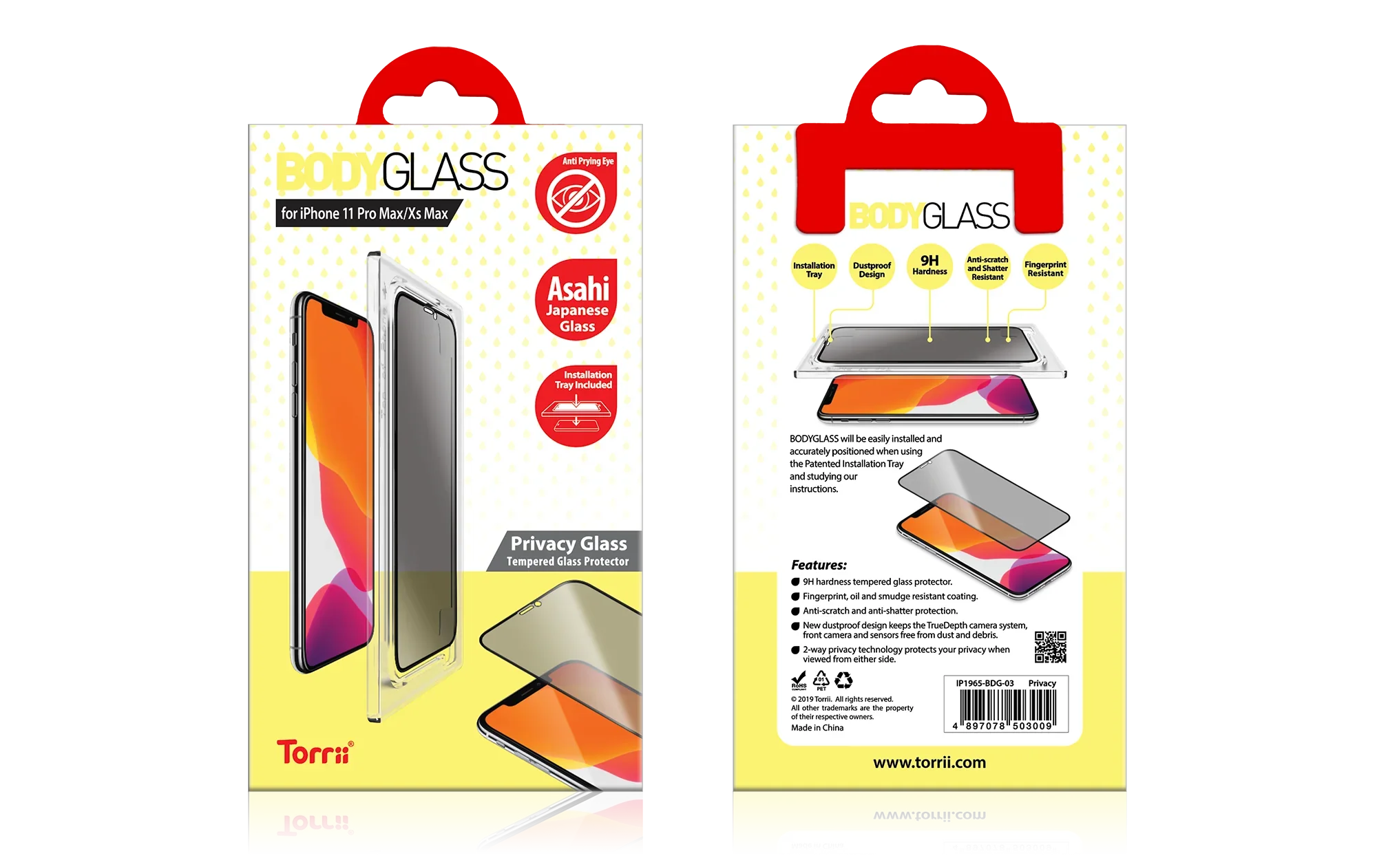 Torrii Bodyglass For iPhone 11 Pro Max - Privacy - Tashqila Torrii Bodyglass For iPhone 11 Pro Max - Privacy - Tashqila